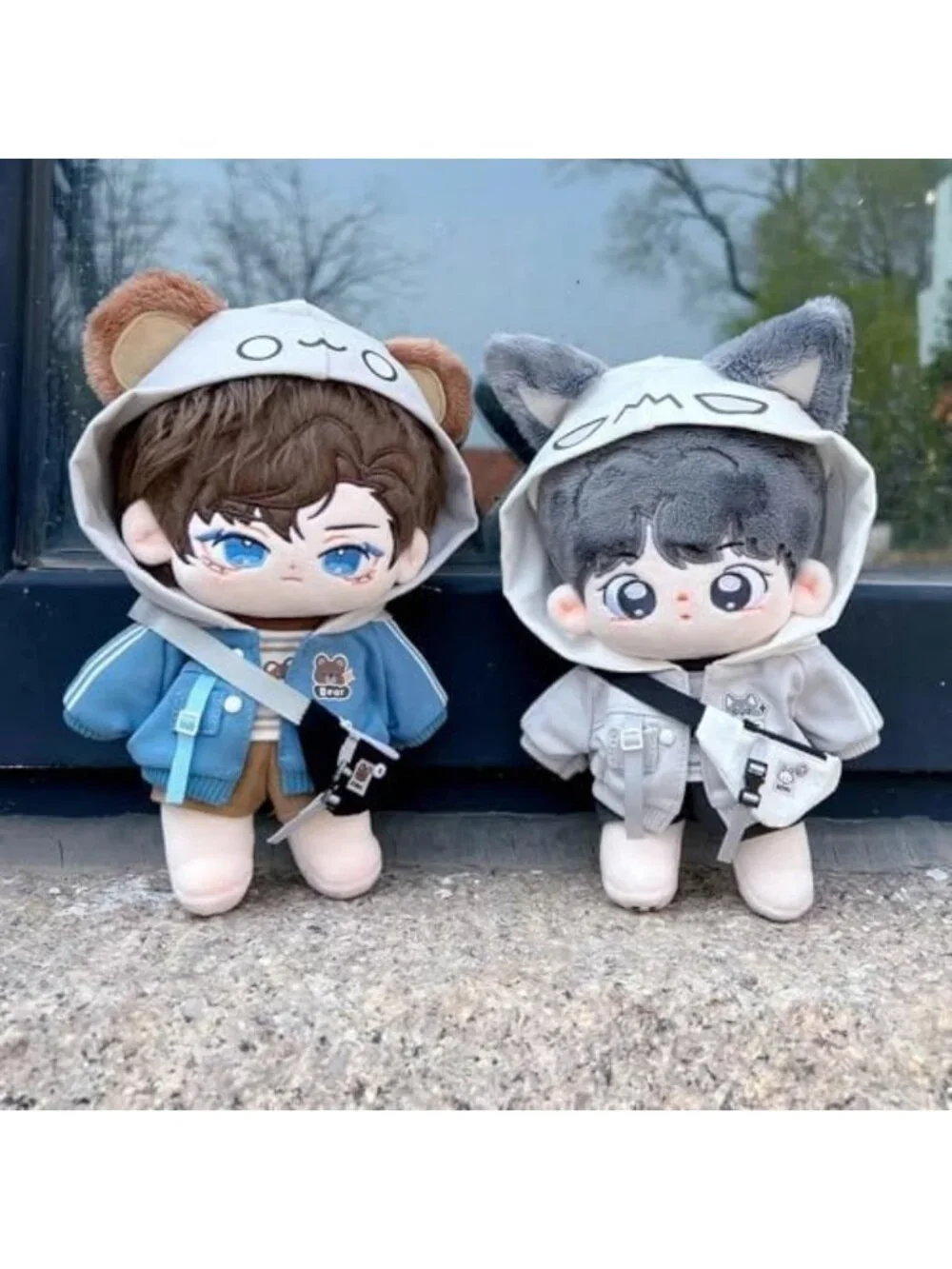 Plush Doll Outfit Set - Hoodie, Vest, Pants, Backpack & Accessories - Soft Toy